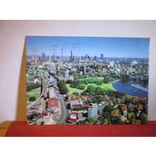 RAILWAY & RUSHCUTTERS BAY, SYDNEY CITY, N.S.W. AUSTRALIA used postcard =