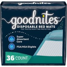 Goodnites Disposable Bed Pads/Bed Mats for Bedwetting, 2.4 X 2.8 Ft, 36 Ct (4 Pa