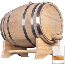 1 Gallon Oak Aging Barrel (Distillery Series - Steel Hoops, Unvarnished) with Wo