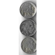 Lot of 3 1920 US Buffalo Nickel G