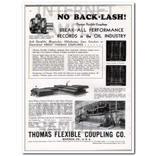 THOMAS FLEXIBLE COUPLING COMPANY 1934 no back-lash vintage ad