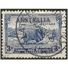 Australia 1934 SG151 3d Blue Fine Used .. ..