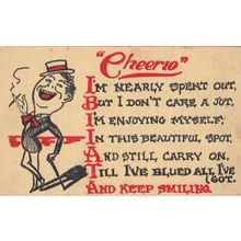 I'm Skint Broke Drunk & Spent ALL My Money Comic Proverb Motto Antique Postcard