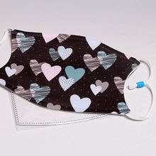 ADJUSTABLE Black Hearts Face Mask[ ]