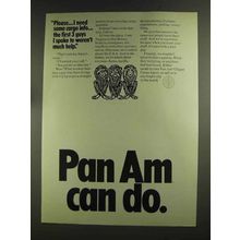 1972 Pan Am Airline Ad - I Need Some Cargo Info