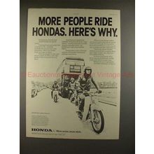 1977 Honda C70 Motorcycle Ad - More People Ride Hondas!