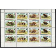 Cambodia WWF Malayan Elephant Sheetlet of 4 sets 1997 MNH SG#1620-1623