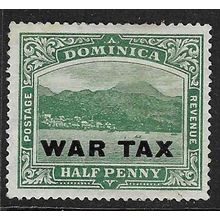 DOMINICA 1918-19 WAR TAX OVERPRINT ON 1/2d MINT SG57 #1