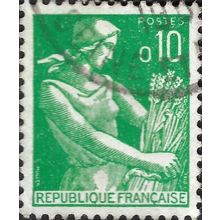 FRANCE, Reaper, green 1960, 10c, #1