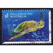 Australia 2018 Reef Safari - Green Sea Turtle $1 Sheet Used