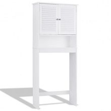 Over The Toilet Storage Cabinet with Double Doors and Adjustable Shelf