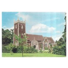 SANDRINGHAM CHURCH FROM THE S.W. NORFOLK. unused vintage postcard by Pitkin =