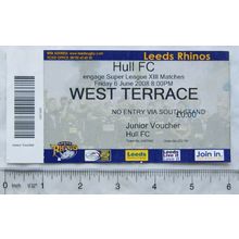 2008 ticket + stub Leeds Rhinos v. Hull FC, junior