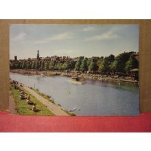 RIVER DEE, CHESTER, CHESHIRE used postcard by J. Arthur Dixon 1974 pm #