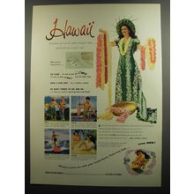 1952 Hawaii Tourism Ad - Hawaii loveliest of sun-lit, palm-fringed isles