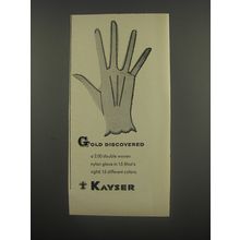 1956 Kayser Gloves Ad - Gold Discovered