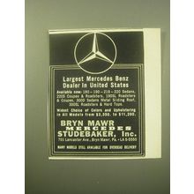 1959 Bryn Mawr Mercedes Studebaker, Inc. Ad - Largest Mercedes Benz dealer