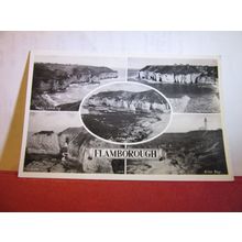 multiview, FLAMBOROUGH HEAD, YORKSHIRE used vintage postcard RP 1954 pm =