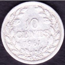 1961 Liberia 10 Cents Silver Coin