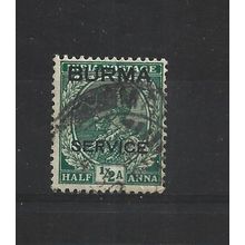 Burma.O2 1/2a Green.Fine Used.Jul25a