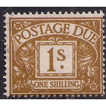 GB 1960 QE2 1/-d Ochre Postage Due Used SG D64 Wmk 179 ( F637 )