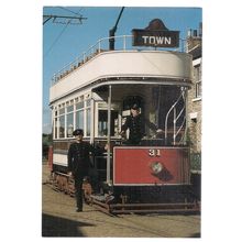 TRAMCAR, Beamish Open Air Museum, Stanley Durham vintage postcard unposted =