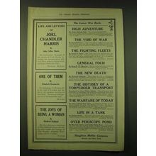 1918 Houghton Mifflin Company Ad - The Latest War Books
