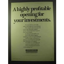 1979 Provincial Building Society Ad - Highly Profitable