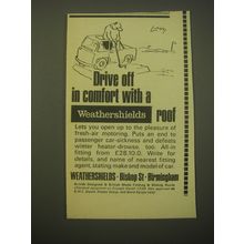 1966 Weathershields Roof Ad - Drive off in comfort with a Weathershields roof