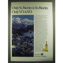1974 Seagram's V.O. Whiskey Ad - Only St. Moritz is St. Moritz.
