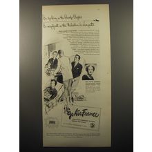1950 Air France Ad - Hattie Carnegie - As Sparkling as Champs Elysees