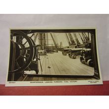 QUARTERDECK, H.M.S VICTORY, PORTSMOUTH unused vintage postcard RP =
