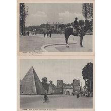 Roma Via Circo Massimo Policeman Horse Ciao Cestio Bicycle Italy Postcard s