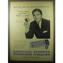 1959 American Express Travelers Cheques Advertisement - Gregory Peck