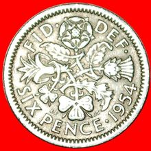 LAST TYPE (1953-1970): GREAT BRITAIN ★ 6 PENCE 1954! ★LOW START★NO RESERVE