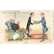 Smokers Tip Top Smoking Antique Cigar Box Upper Class Old Comic Postcard