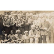 Ship Crew on Unidentified Perhaps Indian WW1 Military Ship Old Postcard