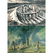 Stonehenge In 1935 Prehistoric Painting John Constable 2x Painting Postcard s
