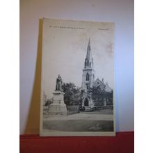 QUEEN'S STATUE & CHURCH , WEYMOUTH, DORSET used antique postcard 1906 pm =