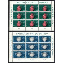 Guernsey Europa Handicrafts 2 sheetlets of 9v each 1976 MNH SG#139-140