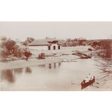 Rowing Boat on Valsch River Kroonstad South Africa Old RPC Postcard