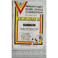 1986 programme Dewsbury v. Warrington