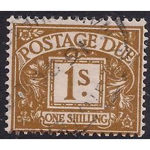 GB 1960 QE2 1/-d Ochre Postage Due Used SG D64 Wmk 179 ( D1166 )