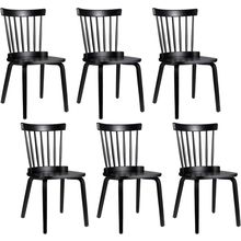 Unovivy Wood Dining Chairs Set of 6, Windsor Farmhouse Spindle Back, Widen Seat,