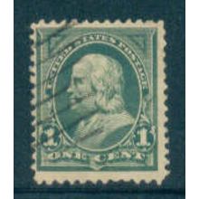 Used 279 1c Benjamin Franklin Barely Clears M04510