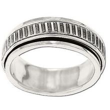 Sterling Silver Watchband Spinner Band Ring