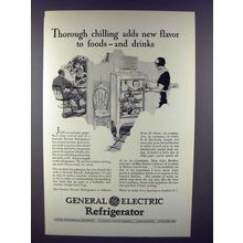 1928 General Electric Refrigerator Ad - Adds New Flavor