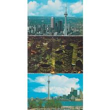 CN Tower Toronto Canada Canadian Postcard Aerial + Night Collection of Cards