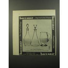1953 Baccarat Decanters and Pitcher Advertisement