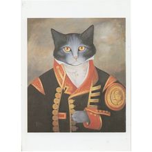 Nathan The Firecat Fireman Cats Rita Greer Painting Postcard